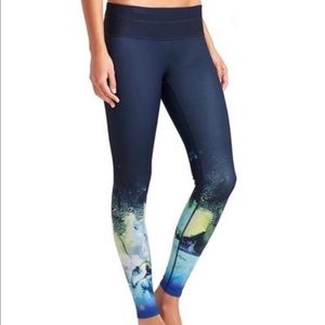 Athleta Mercury Sonar Watercolor Leggings Large
